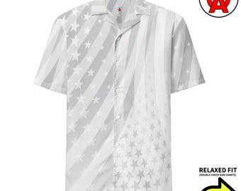 USA 250 Anniversary Hawaiian Shirt, Patriotic Adult Unisex Short Sleeve Shirt, Freedom All-Over Relaxed Fit Button Down Shirt, Quick Dry