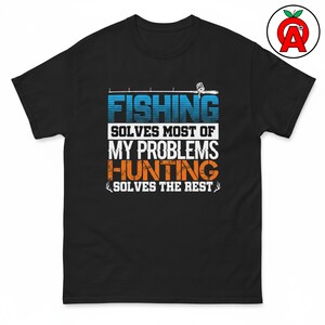 Angel-Problemlöser-T-Shirt, Jagd-Grafik-Shirt, Outdoor-Klassiker-T-Shirt, Sportliches Freizeit-Top, Therapie-Rundhals-T-Shirt