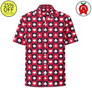 Camisa con botones de los juegos de cartas - Adultos unisex - Regalos para amantes de los juegos de cartas Jugadores de póquer Apostadores Cumpleaños de Navidad Hawaiano