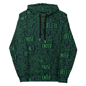 Programmiercode-Binärmuster, All-Over-Erwachsener Unisex-Hoodie-Sweatshirt, Entwickler Programmierer Coder Tech Nerd Geek Geschenk