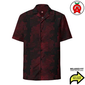 Hawaiihemd mit digitalem Code, Aloha-Hemd mit Binärcode, Button-Down-Hemd für Programmierer, Cyberpunk-Camp-Hemd, Hacker-Strandtop