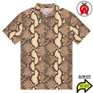 Snakeskin Polo Shirt, Cobra Slim Fit, Python Golf Shirt, Viper Tennis Top, Scaled Athletic Shirt, Herp Short Shirt, Pattern