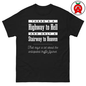 Christian Faith Tee - Highway to Hell vs Stairway to Heaven - Adult Unisex Spiritual Shirt - Religious Apparel - Faith and Music Gift