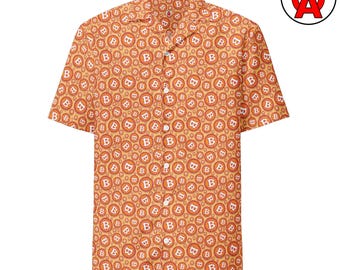 Exclusive Bitcoin Crypto Button-Up Shirt | Premium All-Over Print Shirt for Cryptocurrency Enthusiasts Button Up Hawaiian Shirt Relaxed Fit