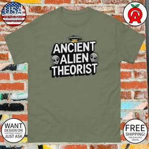 Ancient Astronaut UFO Alien T-Shirt | Unisex Extraterrestrial Conspiracy Theory Tee | Anunnaki Believers Top | Gifts for Sci-Fi Fans