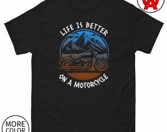 Motorcycle T-Shirt, Vintage Biker Design Unisex Shirt, Open Road Freedom Graphic Tee, Adventure Apparel Gift Short Sleeve Top