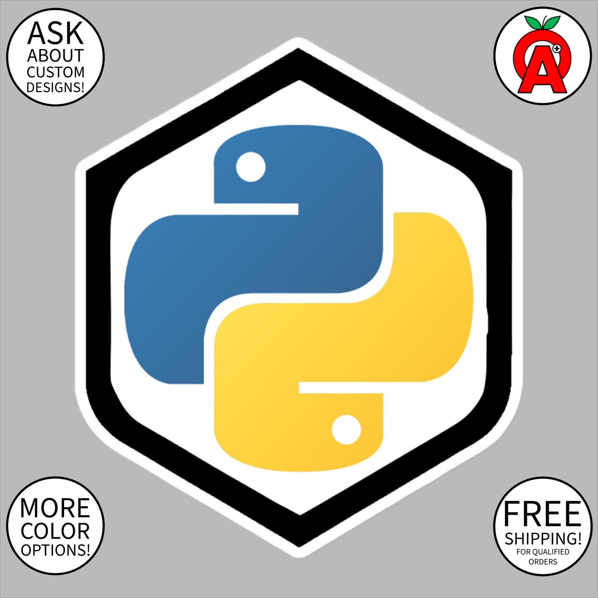 Python Programming Logo Vinyl Bubble-free Sticker Superhero Shield ...