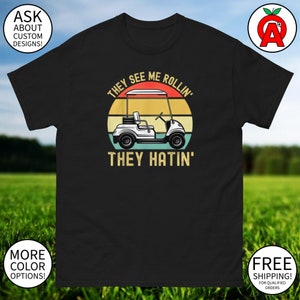 Grappig golfkar-T-shirt - stijlvol uniseks shirt voor vader en opa - ontwerp rollende golfer - comfortabele katoenen stof - golfing Pride