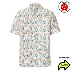 Circuit Board Hawaiian Shirt, Electronics Button Down, Tech Aloha Shirt, Geometric Camp Shirt, Retro Button Up, Novelty Beach Top