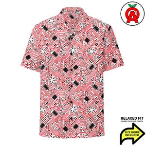 Camisa hawaiana unisex para adultos, con botones, diseño de circuito impreso, ingeniero informático, corte holgado, tejido absorbente de humedad UPF 50+, regalo.