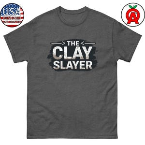 Clay Slayer hagelgevärströja - Trap Skeet Shooting T-shirt - Broken Clay Design - Sportskyttekläder - Målskyttegåva - Gåvor för skyttar