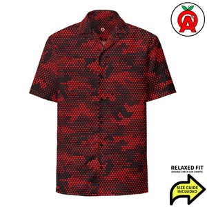 Camisa hawaiana de camuflaje digital, camisa táctica unisex de manga corta para adultos, camisa militar de corte relajado con botones, camisa Pixel Aloha, Q