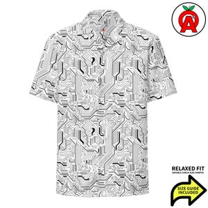 Circuit Board Tech Men's Hawaiian Shirt, Adult Unisex, Relaxed Fit, Button Up, Hawaiian Shirt, Moisture Wicking, UPF50+ Material, Nerdy Tech