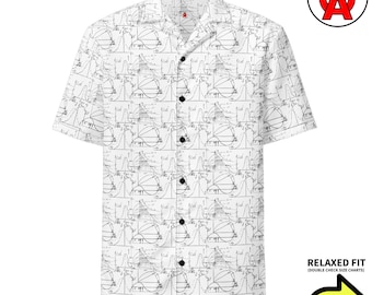 Algebra Calculus Statistieken Kans Cijfers Grafieken Patroon, volwassenen, uniseks all-over relaxte pasvorm button-up Hawaiiaans shirt