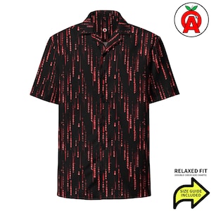 Code binaire Matrix, chemise hawaïenne boutonnée unisexe coupe décontractée pour adulte, matériau anti-humidité UPF50+, cadeau programmeur tech geek