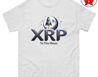 XRP to the Moon T-Shirt - Adult Unisex - Gifts for Crypto Investors, Tech Enthusiasts, Finance Professionals, Day Traders, Gift Givers