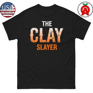 Clay Slayer Shotgun Tee | Sporting Clays Graphic Shirt for Trap Shooting | Unisex Apparel for Skeet Shooters & Clay Pigeon Enthusiasts