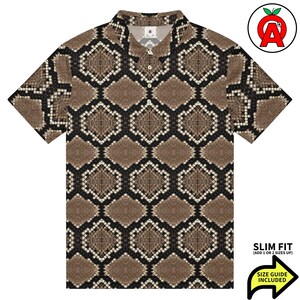 Schlangenhaut Slim Fit, Python Golf Shirt, Schlange Tennis Top, Reptil Athletik Shirt, Waagen Kurzarm Unisex Shirt, Schlange Stretch Fit