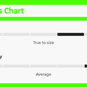 Puede incluir: Un gr&aacute;fico blanco con un borde verde muestra un "Gr&aacute;fico de calificaciones". El gr&aacute;fico incluye escalas de "Ajuste" y "Calidad de impresi&oacute;n". La escala de "Ajuste" va de "Demasiado ajustado" a "Demasiado holgado". La escala de "Calidad de impresi&oacute;n" va de "Pobre" a "Excelente".