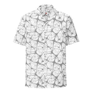 Künstliches neurales Netz AI Daten-Wissenschaftsmuster, Unisex All-Over Relaxed Fit Button Up Hawaii-Hemd, Feuchtigkeitstransport, Datengeschenk