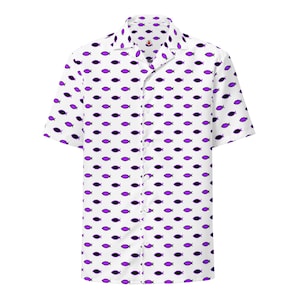 Jesus Fish Ichthus Pattern, Adult Unisex All-Over Relaxed Fit Button Up Hawaiian Shirt, Recycled Polyester, Moisture Wicking, UPF50 Plus Pro