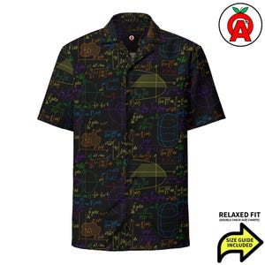 Math Hawaiian Shirt Button Down, Physics Aloha Shirt, Engineering Camp Shirt, STEM Teacher Button Up, Science Lover Beach Top