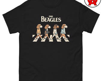 The Beagles, Adult Unisex T-Shirt, Dog Walking Band Graphic Tee, Music Fan Gift, Pet Lover Apparel