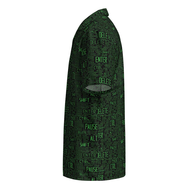 Binaire code toetsenbord commandopatroon, volwassen uniseks all-over ontspannen pasvorm button-up shirt, programmeur Tech Aloha shirt, cadeau systeembeheerder afbeelding 4