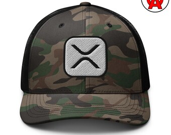 Cryptocurrency Trucker Hat, Adult Unisex Embroidered Blockchain Cap, Digital Asset Investor Gift, Adjustable Mesh Back