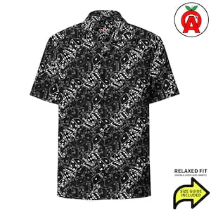 Dice and domino Pattern Hawaiian Shirt, Adult Unisex Short Sleeve All-Over Relaxed Fit Button Down Aloha Shirt
