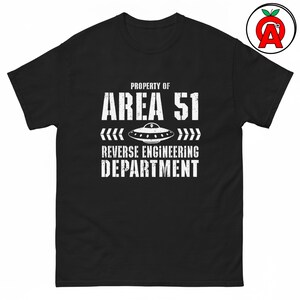Camiseta del Área 51, Camiseta con estampado de ingeniería inversa, Camiseta clásica de ovnis, Camiseta informal de alienígenas, Camiseta de cuello redondo de ciencia ficción, Camiseta unisex misteriosa