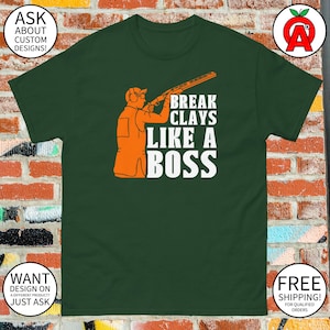 Stylish Shotgun Design Skeet, Trap, and Clay Pigeon Shooting T-Shirt - Adult Unisex Gifts for Shooting Sports Fans