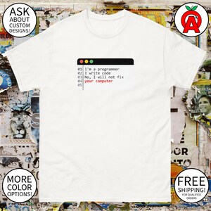 Programmer Code Lines Shirt - Adult Unisex Gifts for Techies, Developers, Graduation, Birthday