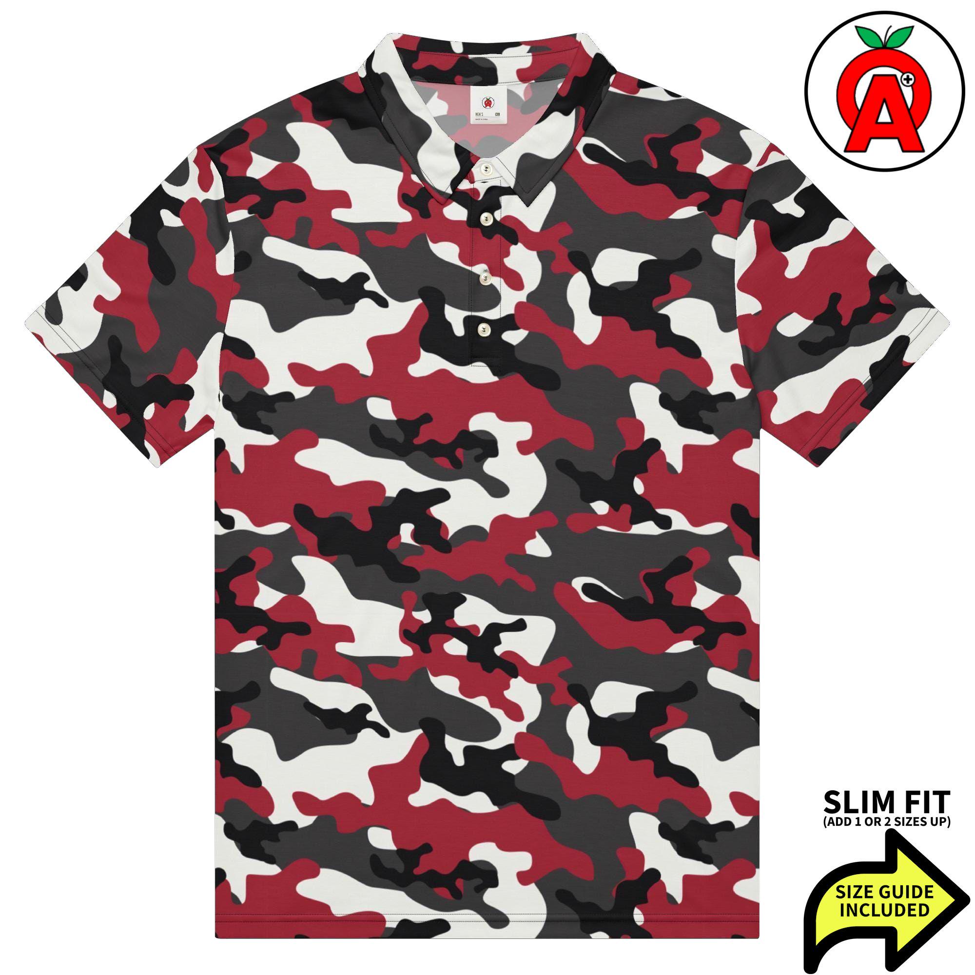 Camouflage Slim Fit, Tactical Golf Shirt, Woodland Tennis Top, Army Athletic Shirt, Forest Short Sleeve Unisex, Jungle Stretch Fit