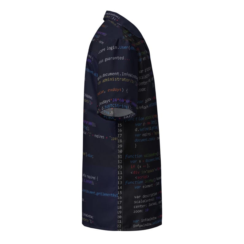 Patrón de código de programación informática, camisa unisex holgada para adultos, hawaiana para programadores, ropa informal para programadores tecnológicos, regalo para geeks. imagen 5