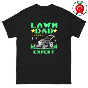 Lawn Dad Level Expert Adult Unisex Classic Shirt, Mowing Gift for Dad, Landscaping Tee, Zero Turn, Grass Stripes, Yard Work, Perfect Lawn