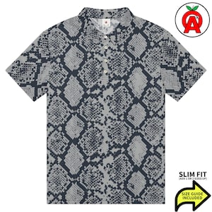 Snakeskin Polo Shirt, Cobra Slim Fit, Python Golf Shirt, Viper Tennis Top, Scaled Athletic Shirt, Herp Short Shirt, Pattern