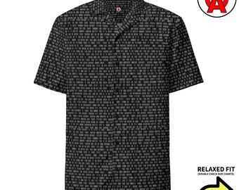 Programming Hawaiian Shirt, Binary Code Button Down, Matrix Aloha Shirt, Digital Camp Shirt, Computer Beach Top, Tech Resort Wear