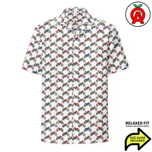 Dirt Bike Hawaiian Shirt, Motocross Adult Unisex Shirt, Enduro Relaxed Fit Shirt, Offroad Short Sleeve Button Down, Rider Aloha Top, Quick D