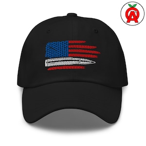 USA Flag AR Ammo Patriot Adult Unisex Embroidered Hat, Military Baseball Cap, Patriotic Dad Hat, Veteran Gift, Shooting Enthusiast