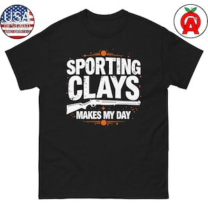 Bold Sporting Clays Shotgun & Clay Pigeon Graphic Unisex Tee - Ideal Gift for Trap Shooters - Skeet Fans