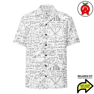 Hawaiiaans natuurkundeshirt, vergelijkingen korte mouw button-down, Calculus Relaxed Fit shirt, grafieken volwassen uniseks shirt, sneldrogend, UPF50+ materiaal