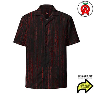 Camisa hawaiana con código, camisa unisex para adultos con temática de programación, camisa de manga corta para computadora, camisa abotonada de corte relajado con estampado digital, binaria