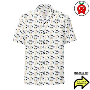 Camisa hawaiana con estampado de circuitos impresos, camisa Aloha para ingenieros, camisa de campamento para tecnólogos con botones, top playero para programadores.