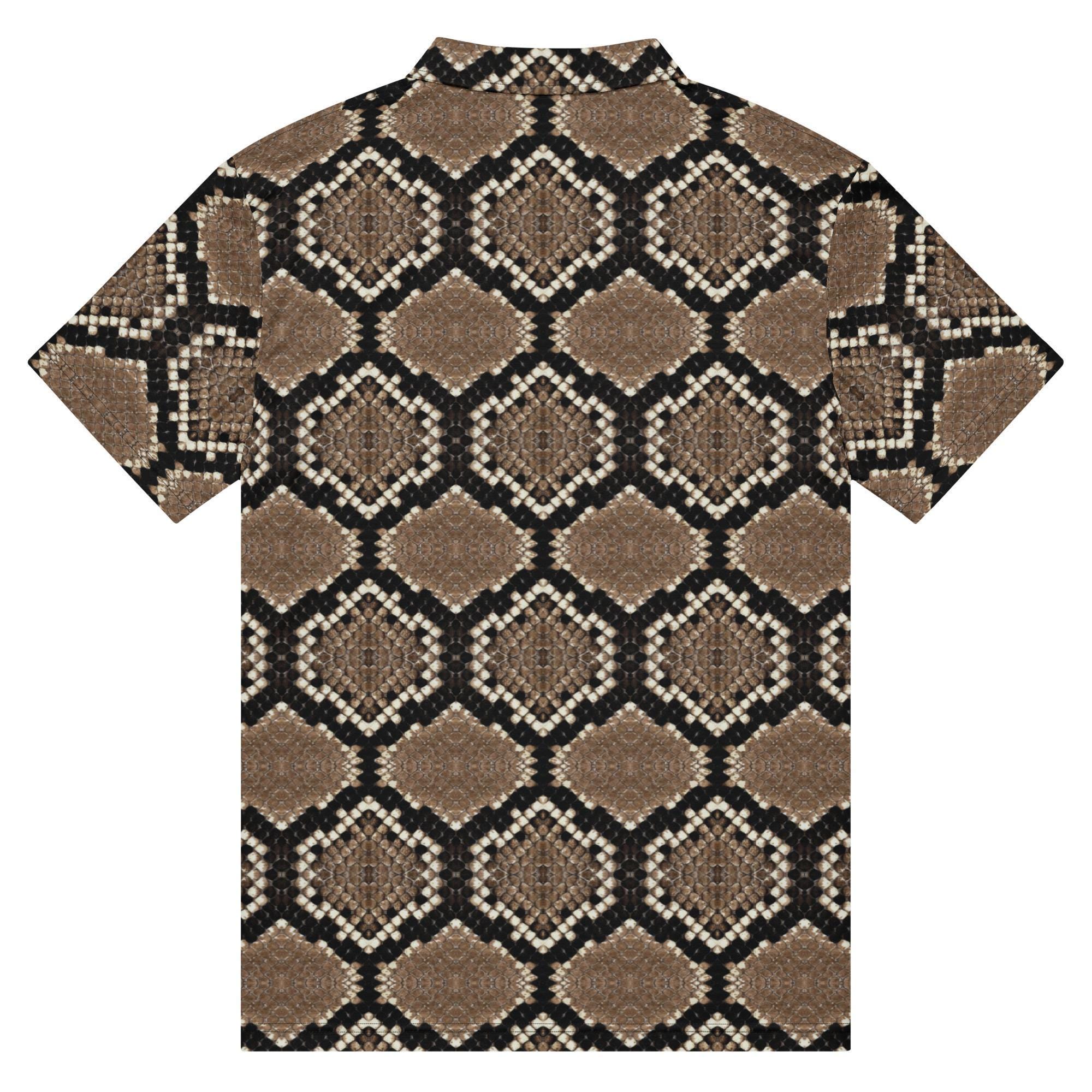 Snakeskin Slim Fit, Python Golf Shirt, Serpent Tennis Top, Reptile 