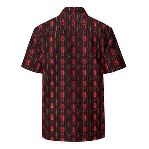 Binary Code Hawaiian Shirt, Digital Aloha Shirt, Cyberpunk Tropical Button Down, Hacker Oversized Beach Top, Tech Noir Button Up Resort Wear