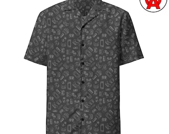Premium Gaming Controllers Button-Up Shirt - Unique Gift for Console Lovers & Video Game Fans - Gamer Fashion Apparel