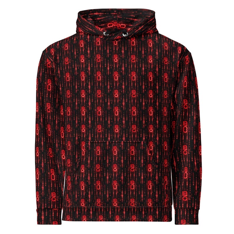 Binary Code Hoodie — IT Professional Gift | Tech Lover Present | Coder Gift | Programmer Gift | Tech enthusiast Gift | Coder Programmer | Tech Enthusiast Top | Digital Pattern Top | Software Developer | Computer Code Print | Programmer Birthday
