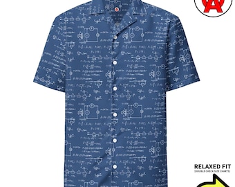 Circuit Equations Hawaiian Shirt, Electrical Engineer Button Down, Engineering Aloha Shirt, Tech Grad Button Up, Physics Beach Top