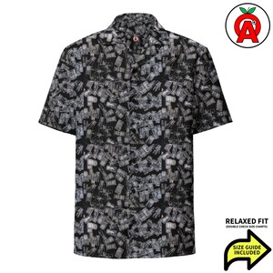 RJ45 Network Cable Hawaiian Shirt, Ethernet Pattern Button Down, Data Cable Aloha Shirt, Network Grid Camp Shirt, Tech Motif Button Up